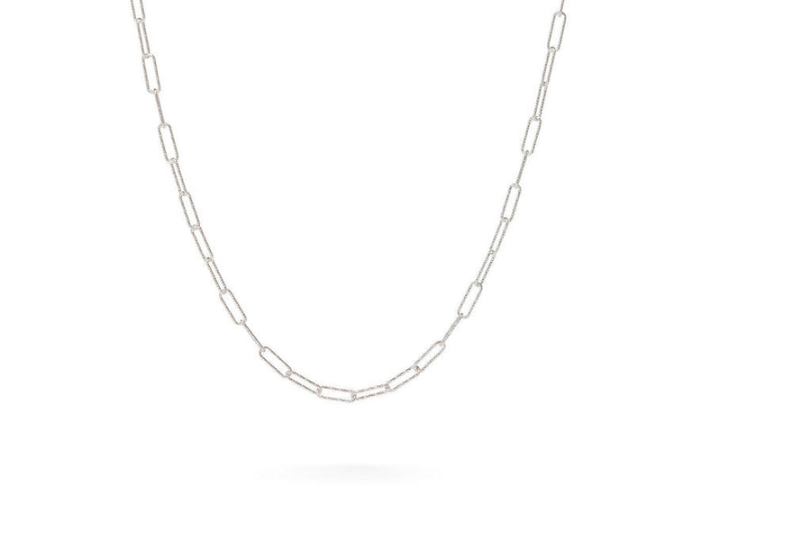 Two Linked Paperclips Necklace | sterling silver